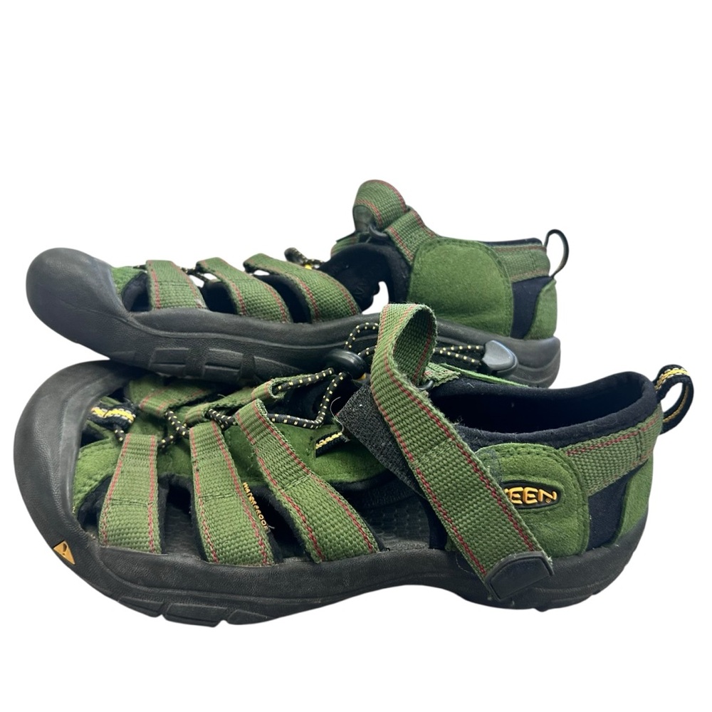 Keen Newport H2 Boys Waterproof Sport Sandals Army Green Washable Youth Size 4 - Picture 2 of 7